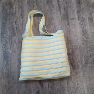 Striped Yellow and Blue Tote Bag